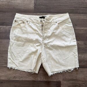 Men's Cream Denim Shorts